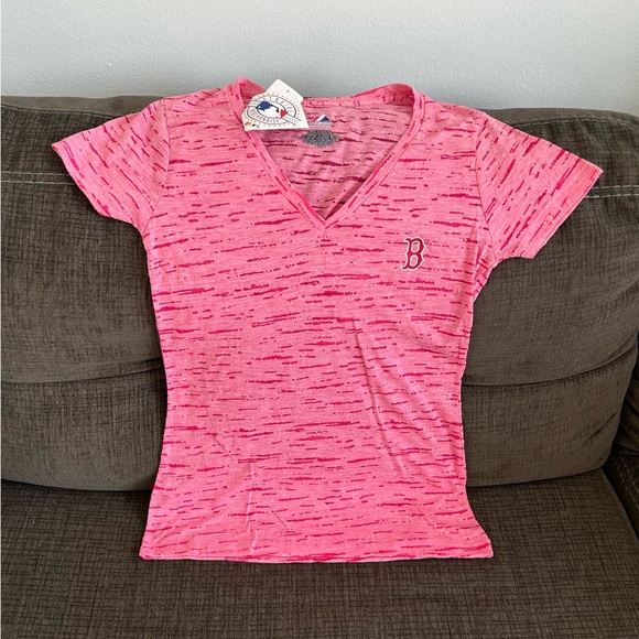 Majestic Tops - Majestic Boston Red Sox MLB Baseball Pink T-Shirt Women’s Sz: Small